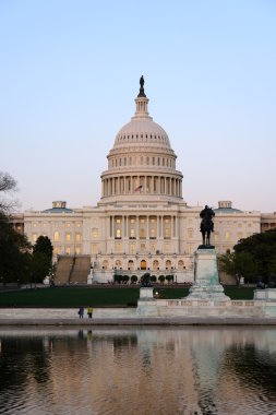 Capitol Hill at sunset clipart