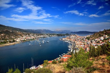 Panoramic view on Poros clipart