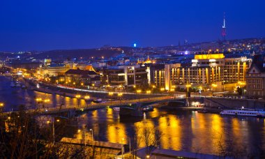 View on Prague Bridges clipart