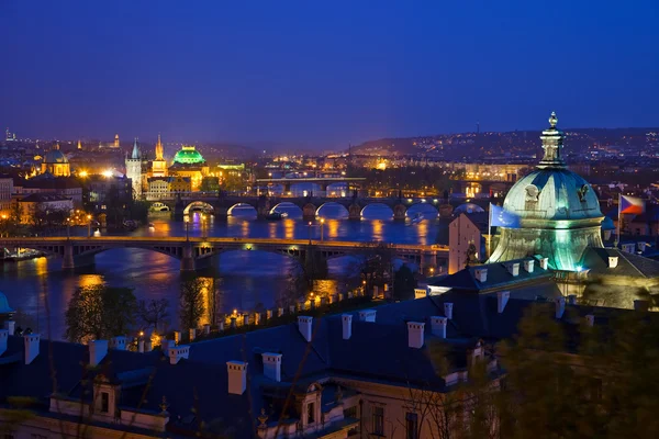 Vista sui ponti di Praga — Foto Stock