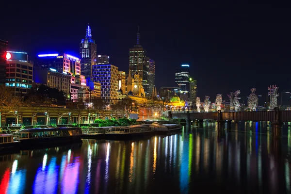 Melbourne v noci — Stock fotografie