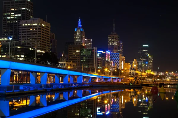Melbourne på natten — Stockfoto