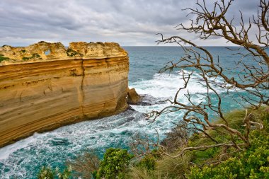 Rock formations at coastline, Great Ocean Road clipart