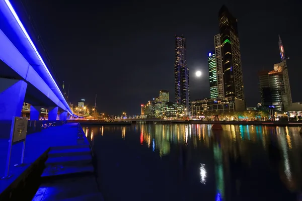 Melbourne in der Nacht — Stockfoto