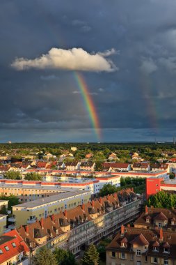 Rainbow over Niederrad, Frankfurt clipart