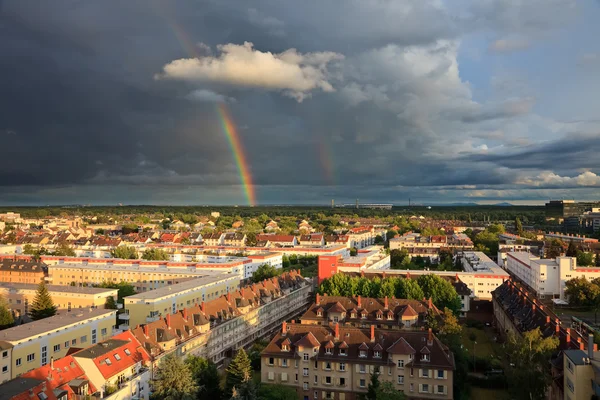 stock image Rainbow over Niederrad, Frankfurt