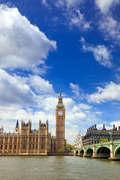 Big Bena i Pałac Westminsterski nocą, Londyn — Zdjęcie stockowe