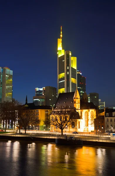 Frankfurt am main τη νύχτα — Φωτογραφία Αρχείου