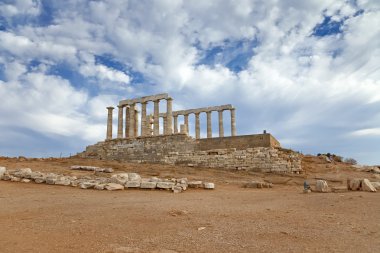 Ruins of Poseidon temple, Greece clipart