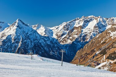 Ski resort in French Alps clipart