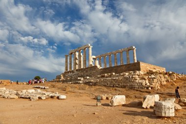 Ruins of Poseidon temple, Cape Sounion, Greece clipart