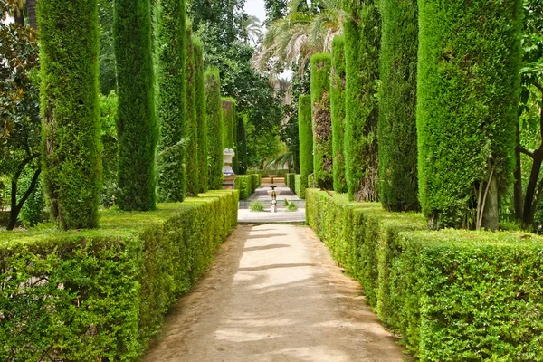 Tuin van de dichters, Koninklijk Paleis van Sevilla, Sevilla — Stockfoto
