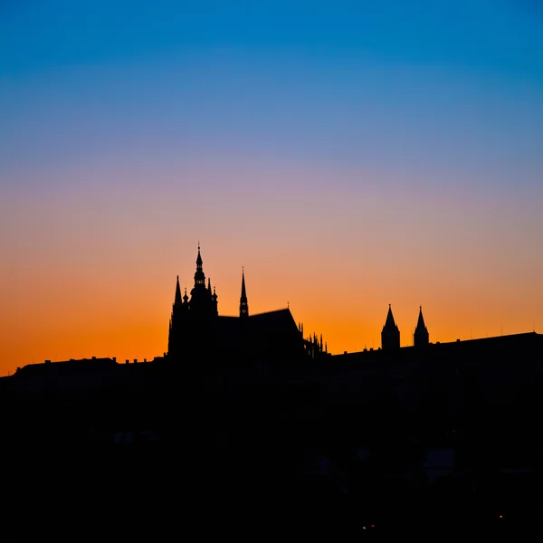 Geceleri Prag Şatosu — Stok fotoğraf