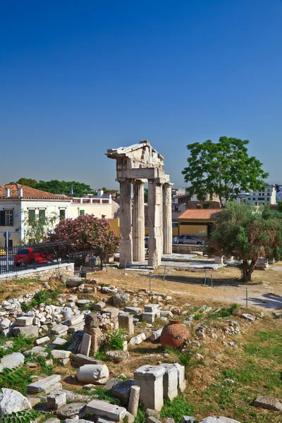 Ruinas en la zona de Plaka, Atenas — Foto de Stock