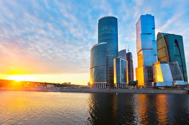 Scyscrapers of Moscow City at sunset clipart