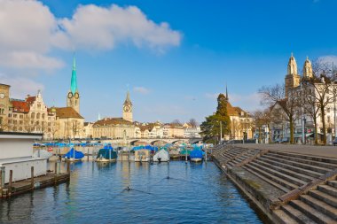 Zurich from Limmat river clipart