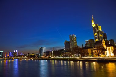 Frankfurt am Main at dusk clipart