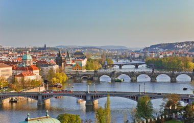 View on Prague Bridges clipart
