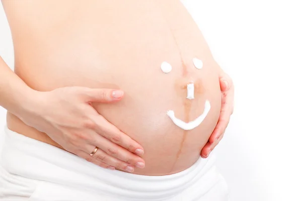 怀孕女人的腹部 — 图库照片