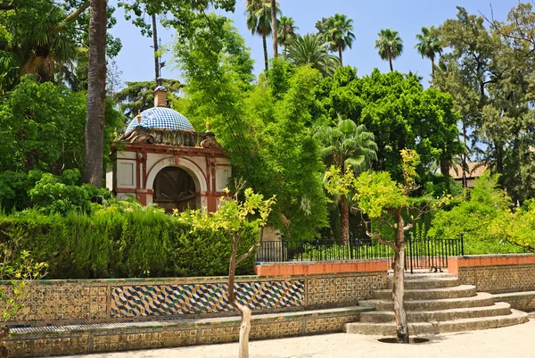 Tuin in Koninklijk Paleis van Sevilla — Stockfoto