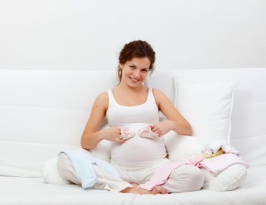 Young pregnant woman clipart