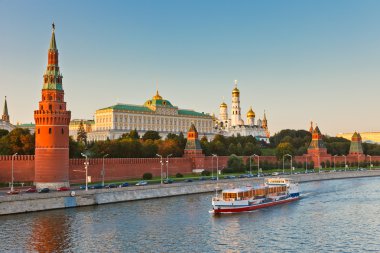 Moscow kremlin at sunset clipart