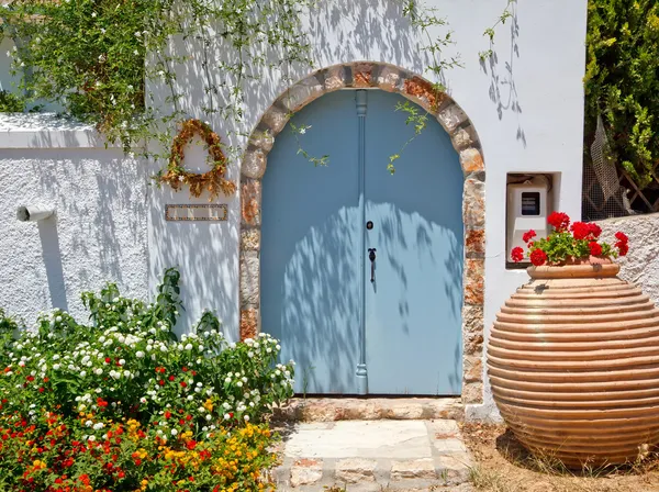 Ingången till grekiska hus — Stockfoto
