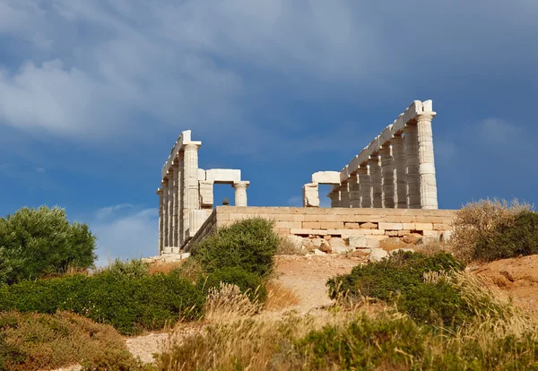 Ruínas do templo de Poseidon, Cabo Sounion — Fotografia de Stock