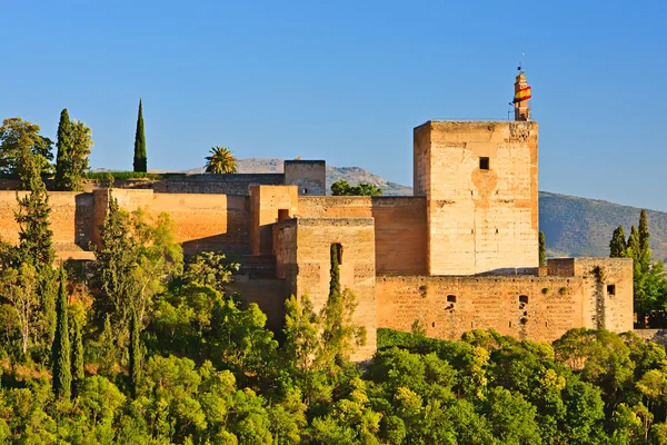 View on Alhambra at sunset — Stock Photo, Image