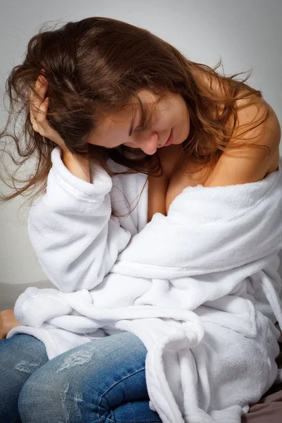 Женщина, страдающая депрессией — стоковое фото