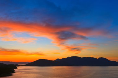 Beautiful sunset in Greece clipart