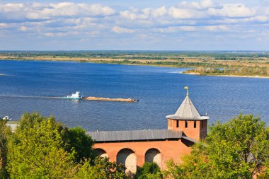 View on Volga river from Nizhny Novgorod Kremlin, Russia clipart