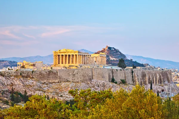 Вид на Акрополь, Афины, Греция — стоковое фото