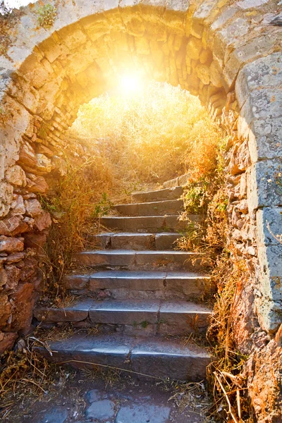 Palamidi kale eski taş merdivenler — Stok fotoğraf