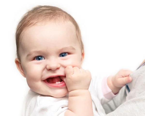Leuke glimlachende babymeisje — Stockfoto