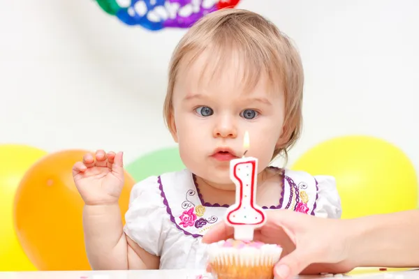 Celebrating first birthday — Stock Photo, Image