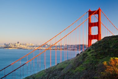 Golden Gate Bridge and city of Sun Francisco clipart