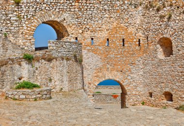 Walls of Palamidi fortress, Nafplio, Greece clipart