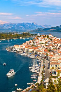 View on Poros, Greece clipart