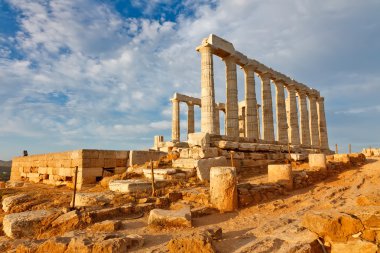 Ruins of Poseidon temple, Greece clipart