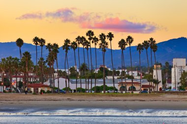 View on Santa Barbara from the pier clipart