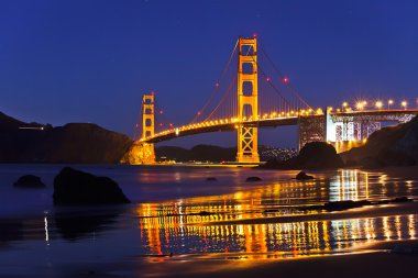 Golden Gate Bridge at night, San Francisco clipart