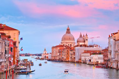 Grand canal at sunset, Venice clipart