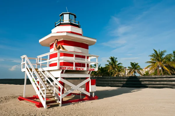 stock image Lifeguard Stand In South Beach Miami, Florida