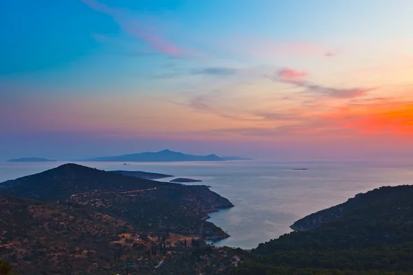 Wyspy greckie przed wschodem słońca — Zdjęcie stockowe