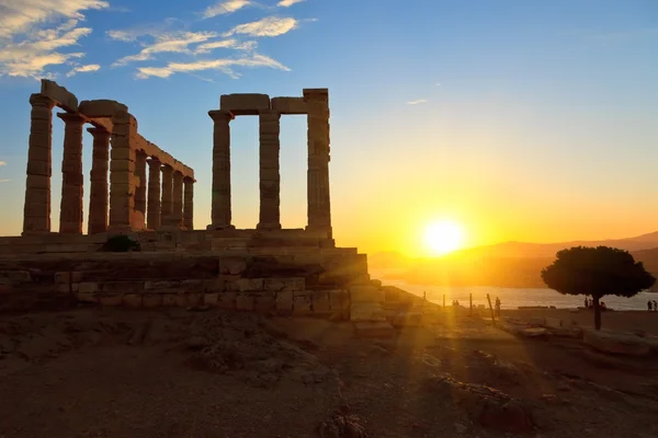 Ruiny chrámu poseidon, mys Súnion, Řecko — Stock fotografie
