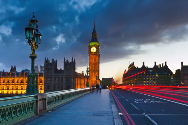 Big ben v noci, Londýn — Stock fotografie