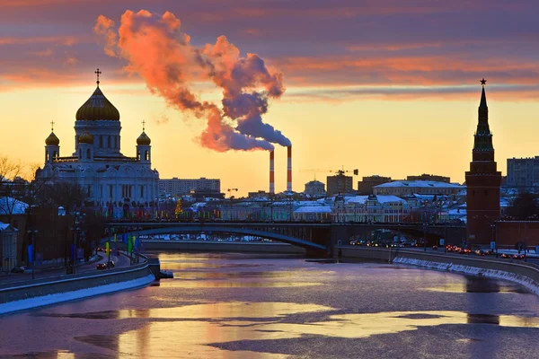 Solnedgång över Moskva — Stockfoto