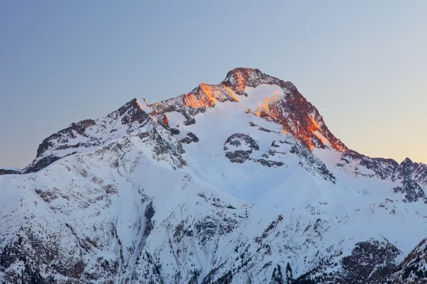 Французькі Альпи на заході сонця — стокове фото