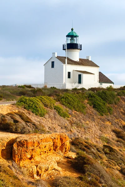 Точка Loma маяка в Cabrillo національному парку San Diego — стокове фото